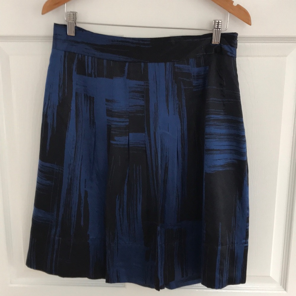 Cassis Silk Pleated Skirt